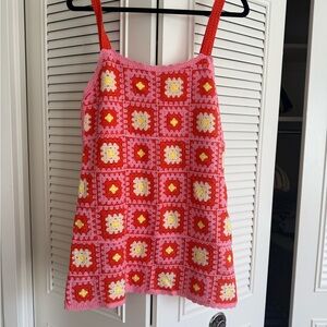 Zara Crochet Dress - Pink, Red, Yellow